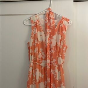 Floral Peach Sleeveless Dress